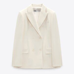 Zara Double Breasted Cream Blazer - NWT